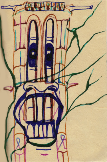 Dessin intitulée "sf16" par Frederic Therisod, Œuvre d'art originale, Encre