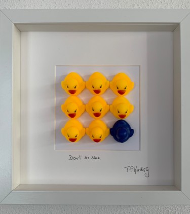 Malarstwo zatytułowany „Don't be blue” autorstwa Tp Hardisty, Oryginalna praca, Kolaże Zamontowany na Karton