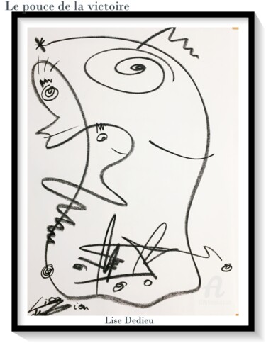 Le pouce de la victoire 「Le pouce de la vict…」というタイトルの描画 Lise Dedieuによって, オリジナルのアートワーク, パステル
