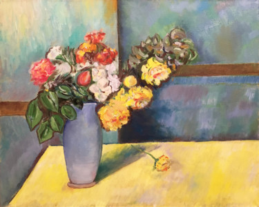 Flowers (№2) Peinture intitulée "Flowers (№2)" par Albert Safiullin, Œuvre d'art originale, Huile