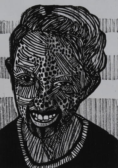 Printmaking titled "Ojo" by Liz Paker, Original Artwork, Xylography