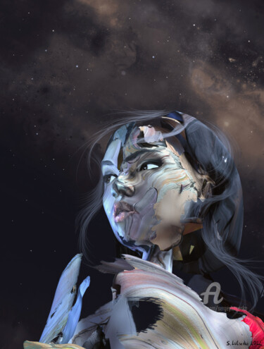 Petrichor 数字艺术 标题为“Petrichor” 由Sergey Lutsenko, 原创艺术品, 2D数字工作 安装在木质担架架上