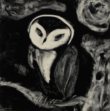 Printmaking titled "Night" by Liz Paker, Original Artwork, Monotype