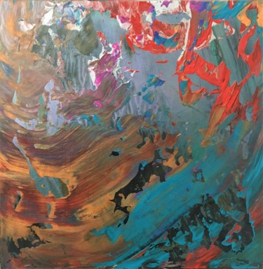 Peinture intitulée "Blue Lava" par Valérian Fuster, Œuvre d'art originale, Acrylique