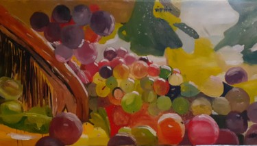Ζωγραφική με τίτλο "Vignes raisins" από Oeilme, Αυθεντικά έργα τέχνης, Λάδι