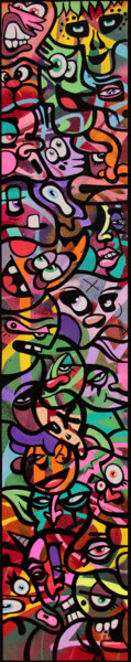 Peinture intitulée "Totem toons 3" par Art De Noé, Œuvre d'art originale, Acrylique