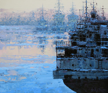 From series «Port» Painting titled "From series «Port»" by Dmitry Kustanovich, Original Artwork, Oil Mounted on Wood Stretcher frame