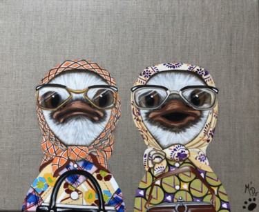 Painting titled "Les pipelettes" by M'Do, Original Artwork, Acrylic