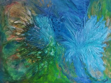 Malerei mit dem Titel "Merging energies" von Tissa, Original-Kunstwerk, Öl