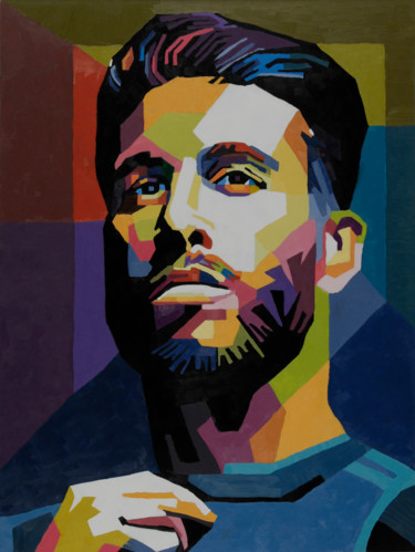 Painting titled "Ramos" by Liz Paker, Original Artwork, Oil Mounted on Wood Stretcher frame