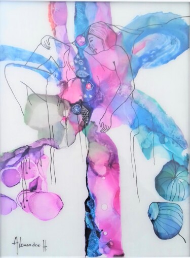 Peinture intitulée "La belle endormie" par Alexandre H., Œuvre d'art originale, Acrylique