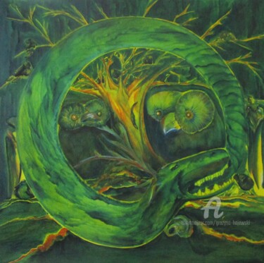 Malerei mit dem Titel "in progress, Grażyn…" von Grazyna Hajewski, Original-Kunstwerk, Öl