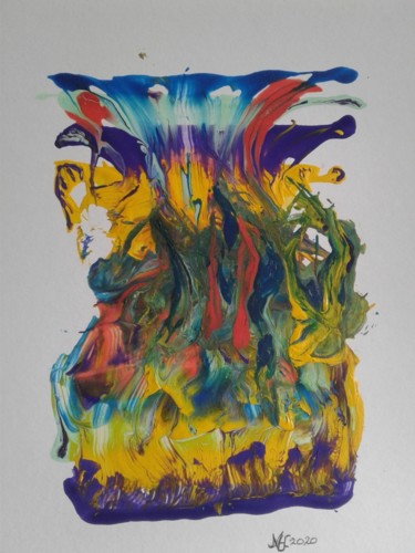 Schilderij getiteld "Under water vision" door Marianne Huizinga, Origineel Kunstwerk, Acryl