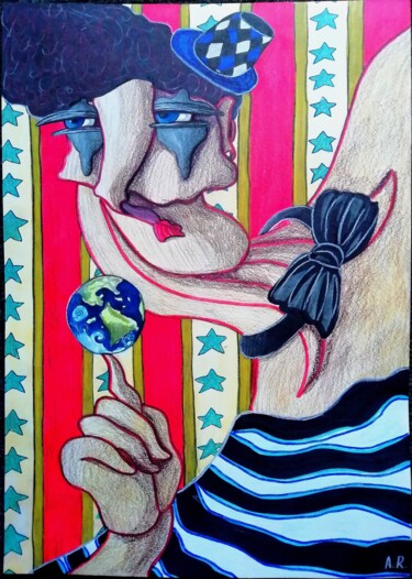 图画 标题为“World is a circus” 由Anna Reshetnikova, 原创艺术品, 标记