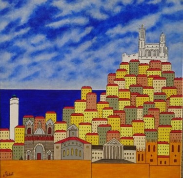 Peinture intitulée "Marseille et sa sar…" par Eric Richet, Œuvre d'art originale, Acrylique Monté sur Châssis en bois