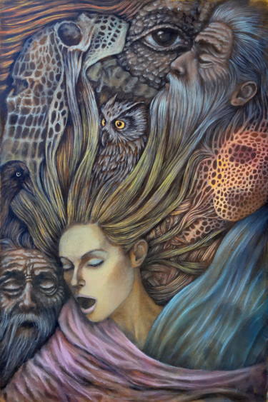 绘画 标题为“Magical dreams” 由Sergey Sklyarov (Sklyar), 原创艺术品, 油 安装在木质担架架上