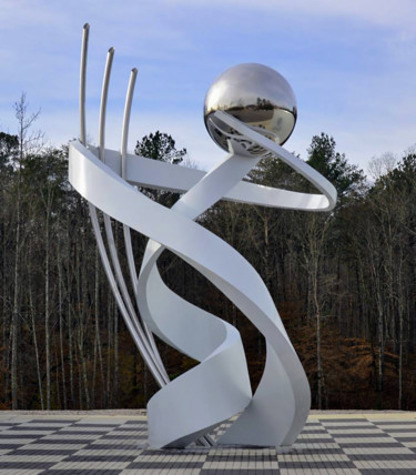Sculpture titled "Torque" by Hunter Brown, Original Artwork, Stainless Steel