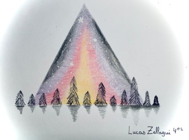 Dessin intitulée "Galaxy" par Grégory Bianchi, Œuvre d'art originale, Crayon Monté sur Carton