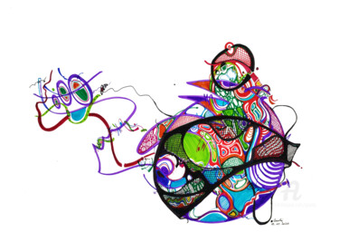 Dibujo titulada "Complexité 1" por Goodÿ, Obra de arte original, Rotulador