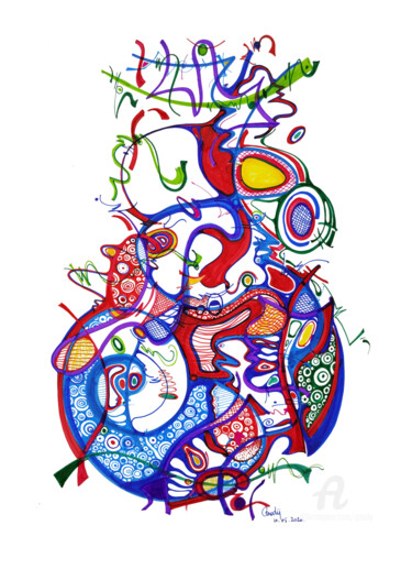Dibujo titulada "Complexité 3" por Goodÿ, Obra de arte original, Rotulador