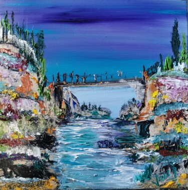 Peinture intitulée "En Ardeche" par Pascal Jung, Œuvre d'art originale, Huile
