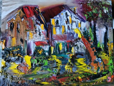 Peinture intitulée "Lost cabin" par Pascal Jung, Œuvre d'art originale, Huile
