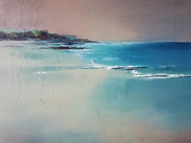 Peinture intitulée "petites vagues" par Roland Guyomard, Œuvre d'art originale, Acrylique