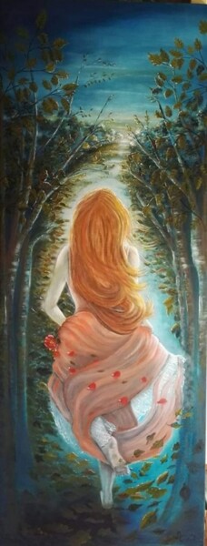 Painting titled "where dreams are bo…" by Anna Nuzzo, Original Artwork, Oil Mounted on Wood Stretcher frame