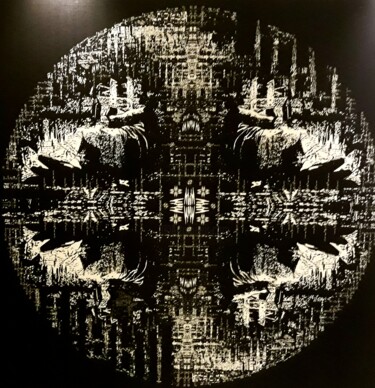 제목이 "The Raw war 05 / 05…"인 미술작품 Mohamed Azzoug로, 원작, 스크린 인쇄 나무 들것 프레임에 장착됨