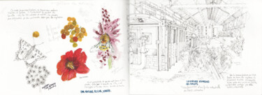 Drawing titled "Projet, friche" by Studio Figi, Original Artwork, Watercolor