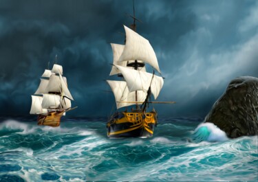 Digital Arts titled "Desperate and fearl…" by Radiy Bohem, Original Artwork, Digital Painting