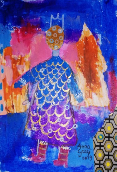 Princesse Mattilda au bord du lac #artistsupportpledge Painting titled "Princesse Mattilda…" by Anna Grazi, Original Artwork, Acrylic