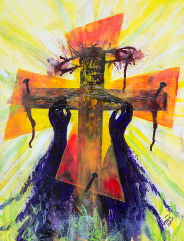Karfreitag * Good Friday 「Karfreitag * Good F…」というタイトルの絵画 Jutta Blühbergerによって, オリジナルのアートワーク, アクリル