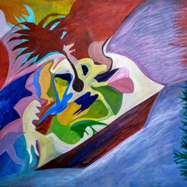 Painting titled "A huge Squirrel tra…" by Nadim Ahmed Khan, Original Artwork, Acrylic