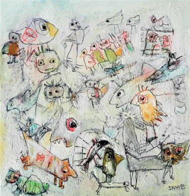 Malerei mit dem Titel "endlich hinaus" von Silvia Messerli, Original-Kunstwerk, Acryl