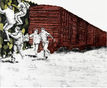 Printmaking titled "La memoria y su fro…" by Alondra Alonso Alvarez, Original Artwork, Etching