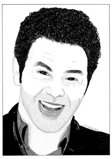 Dessin intitulée "Jamel Debbouze" par Pascal Tavarner, Œuvre d'art originale, Encre