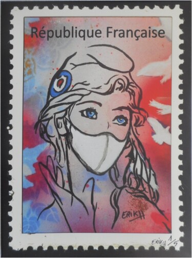 Printmaking titled "Marianne, proctect…" by Erik Hils, Original Artwork, Lithography