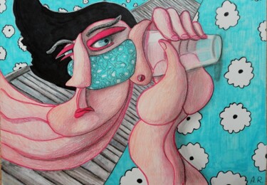 图画 标题为“Social communicatio…” 由Anna Reshetnikova, 原创艺术品, 标记