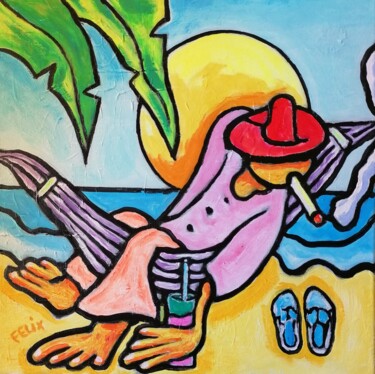 Peinture intitulée ""Hamac"" par Marc Felix, Œuvre d'art originale, Acrylique