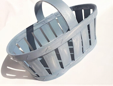 Design intitulée "Panier rangement Bl…" par Creasoize, Œuvre d'art originale, Acrylique