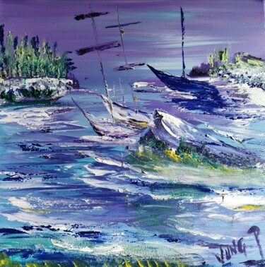 Peinture intitulée "The boats" par Pascal Jung, Œuvre d'art originale, Huile