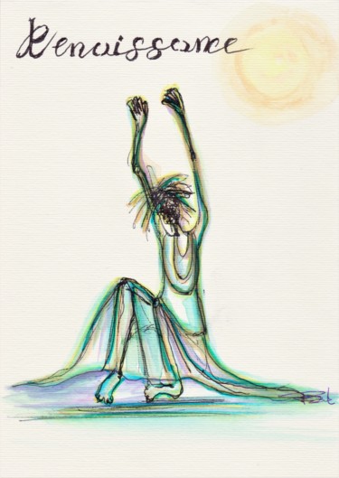 Drawing titled "l'être intérieur n°…" by Béatrice Pillard, Original Artwork, Ballpoint pen