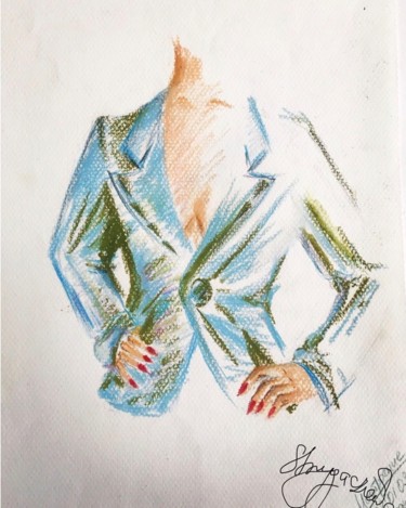 Drawing titled "Statement" by Larysa Strygaczowa, Original Artwork, Pastel