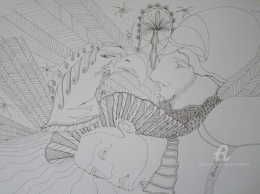 Zeichnungen mit dem Titel "the past, countess,…" von Grazyna Hajewski, Original-Kunstwerk, Tinte