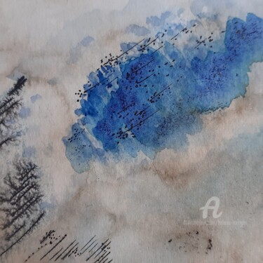 Peinture intitulée "Paysage imperceptib…" par Hélène Mongin, Œuvre d'art originale, Encre