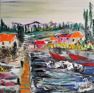 Peinture intitulée "L' escale" par Pascal Jung, Œuvre d'art originale, Huile
