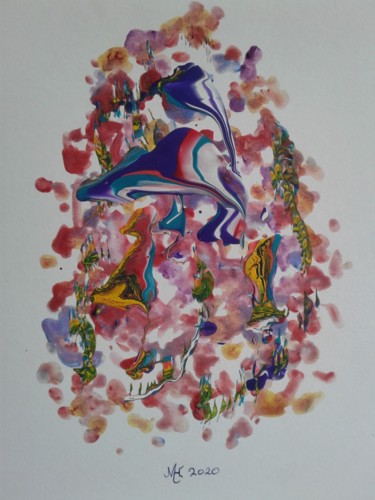 Schilderij getiteld "Galaxy" door Marianne Huizinga, Origineel Kunstwerk, Acryl