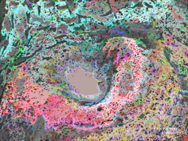 Digital Arts titled "ABSTRACTION 180520" by Nancy Lopez, Original Artwork, Digital Painting Mounted on Wood Stretcher frame