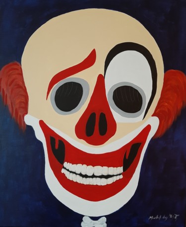绘画 标题为“crane de clown2” 由Michel Des Mazots, 原创艺术品, 丙烯 安装在木质担架架上